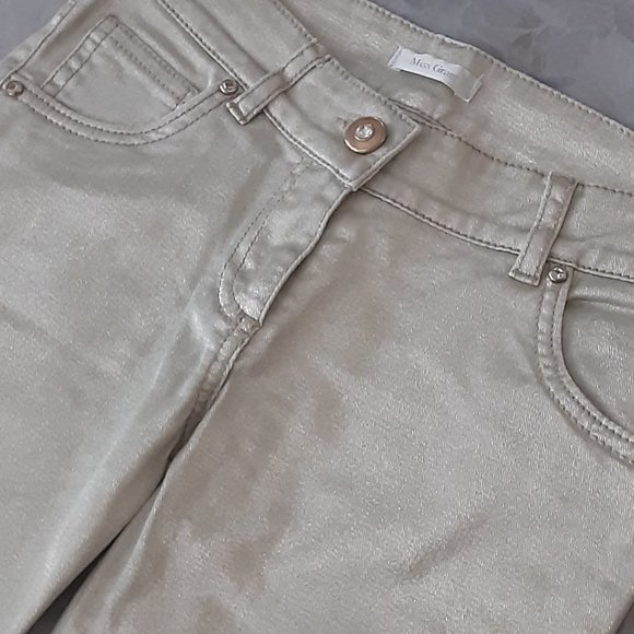 Gold metallic Jeans - Miss Grant - girls size 6/7 - Italian - Picture 2 of 6